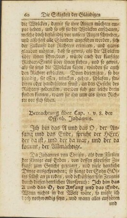 Betrachtung über Cap. 1. v. 8. der Offenb. Johannis.