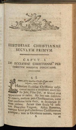 Historiae Christianae Seculum Primum.