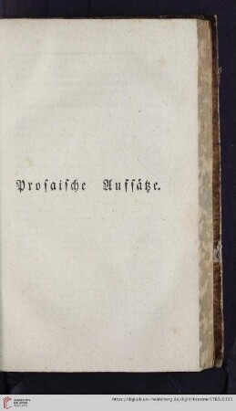 Prosaische Aufsätze