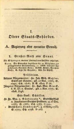 Staats-Kalender der Freien Stadt Frankfurt. 1819