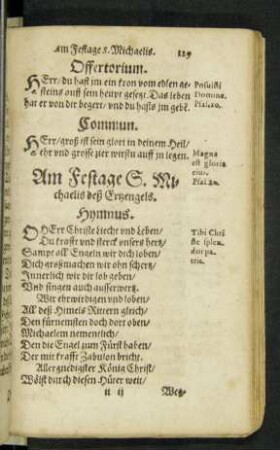 Am Festage S. Michaelis deß Ertzengels.