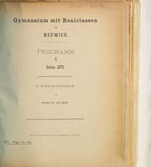 Programm : Ostern ... 1878/79
