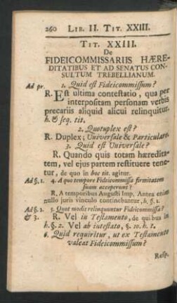 Tit. XXIII. De Fideicomissariis Haereditatibus Et Ad Senatus Consultum Trebellianum