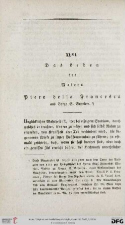 XLVI. Das Leben des Malers Piero della Francesca aus Borgo S. Sepolcro