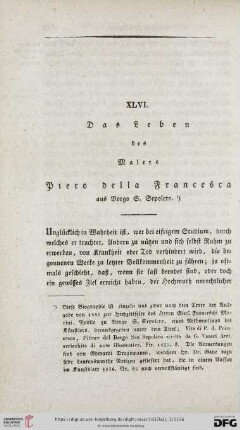XLVI. Das Leben des Malers Piero della Francesca aus Borgo S. Sepolcro