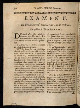 376-385, Duplex est actus fidie, nimirum internus, qui ....