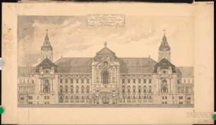 Prinzliches Palais, Berlin Schinkelwettbewerb 1901: Vorderansicht