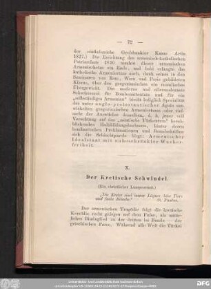 X. Der Kretische Schwindel.