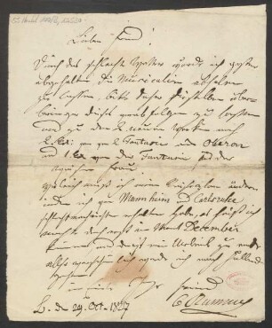 Brief an B. Schott's Söhne : 29.10.1827