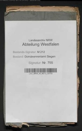 Mobilien vom Schloß Siegen mit zwei Inventaren von 1809