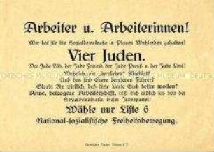 Flugblatt mit Wahlaufruf für die National-sozialistische Freiheitsbewegung
