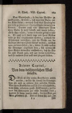 Achtes Capitel, Von dem beschwerlichen Wasserlassen.