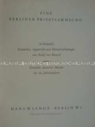 Katalog des Auktionshauses H. W. Lange Berlin