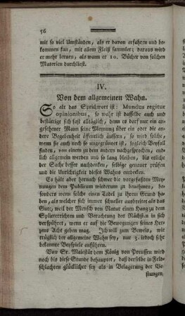 Von dem allgemeinen Wahn.