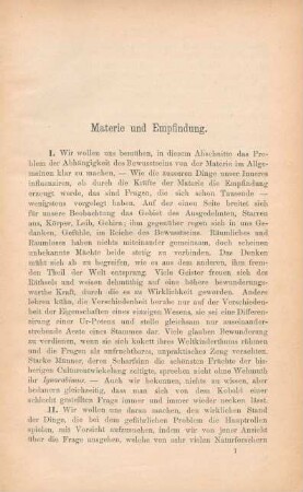 Materie und Empfindung