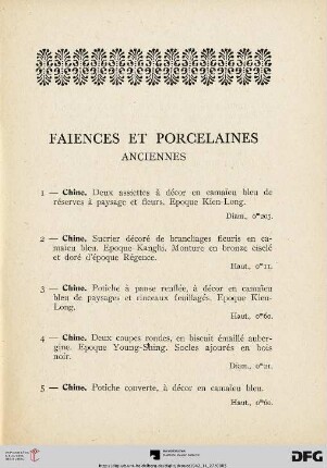 Faiences et porcelaines - Anciennes