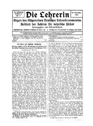 Die Frau als technische Zeichnerin : Vortrag, gehalten auf der Kriegstagung des Landesvereins Preußischer Technischer Lehrerinnen in Cöln, Pfingsten 1916