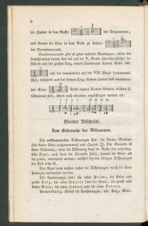 Vierter Abschnitt: Vom Gebrauche der Dissonanzen