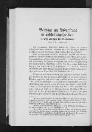 Die Juden in Flensburg.