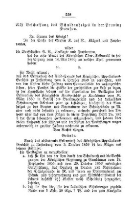 Beschaffung des Schulbauholzes in der Provinz Preußen : [IV. Elementarschulwesen]