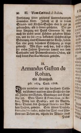 92-121, III. Armandus Gaston de Rohan