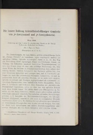 Die innere Reibung kristallinische-flüssiger Gemische von p-Azixyanisol und p-Azoxyphenetol.