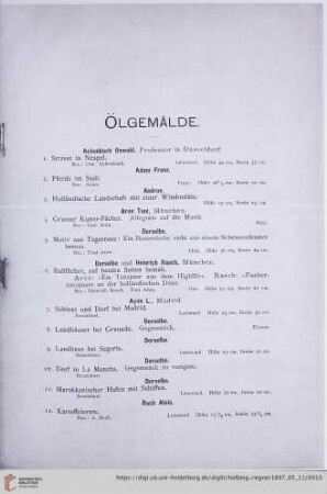 Ölgemälde [Nr. 1-304]