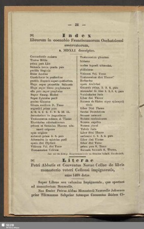 Literae : Petri Abbatis et Conventus Novae Cellae de libris monasterio veteri Cellensi impignoratis