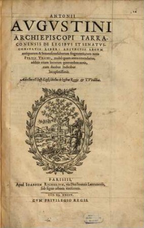De legibus et senatus consultis liber : Adiunctis legum antiquar. et Senatus consultor. fragmentis