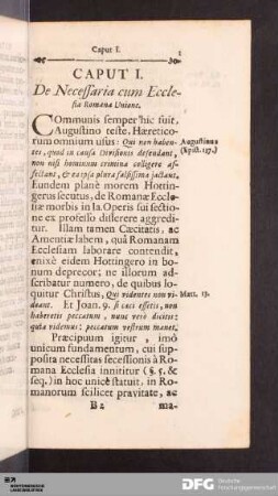 Caput I. De Necessaria cum Ecclesia Romana Unione.