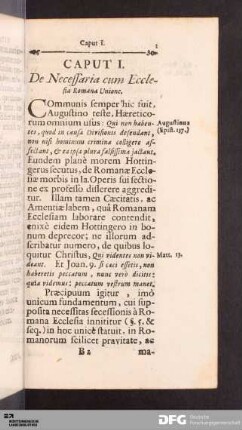 Caput I. De Necessaria cum Ecclesia Romana Unione.