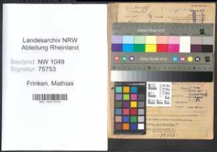Entnazifizierung Mathias Frinken , geb. 18.01.1898 (Zollsekretaer)