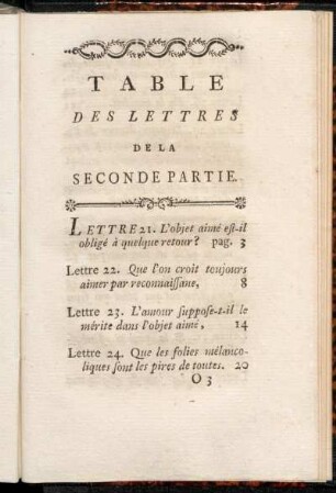 Table Des Lettres De La Seconde Partie