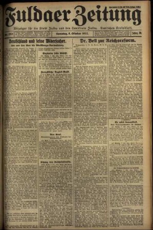Ausgabe vom Samstag, den 08. Oktober 1932.