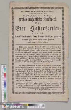 Großes mechanisches Kunstwerk: Die Vier Jahreszeiten