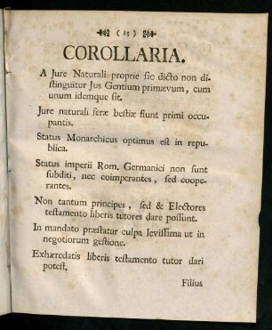 15-16, Corollaria