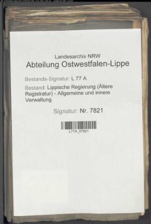 Anstellung der Flurschützen im Amt Oerlinghausen