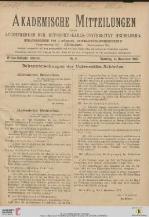 Nr. 8 (10. Dezember 1898)