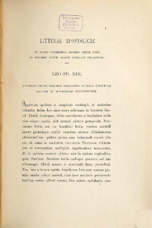 Leonis XIII Pontificis Maximi Acta, Vol. 11