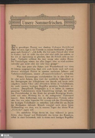 Unsere Sommerfrischen