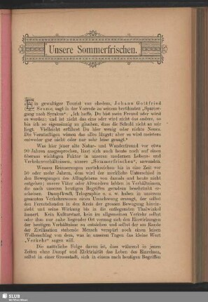 Unsere Sommerfrischen