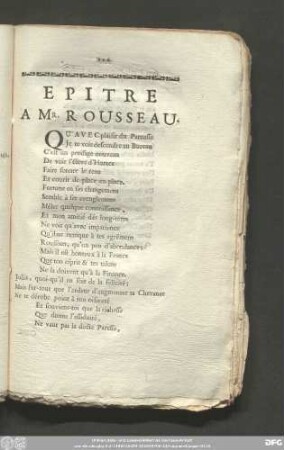 Epitre A Mr. Rousseau.