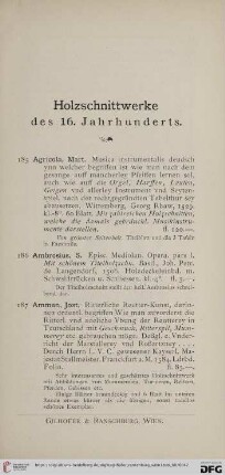 Holzschnittwerke des 16. Jahrhunderts (Nr. 185 - 227)