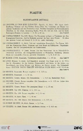 III. Plastik (Nr. 223-328)