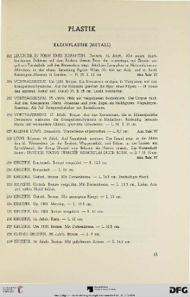 III. Plastik (Nr. 223-328)