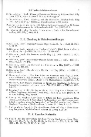 II.3. Hamburg in Reisebeschreibungen