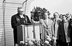 Kehl: Verkehrsübergabe Rheinbrücke Kehl; Weihe durch evangelischem Bischof von Elsass-Lothringen