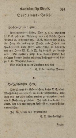 Speditions-Briefe