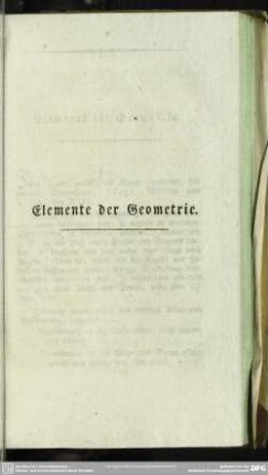 Elemente der Geometrie
