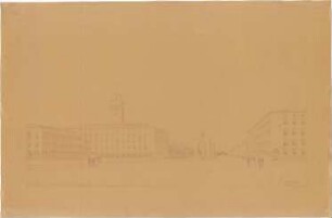 Billing, Hermann; Karlsruhe (Baden-Württemberg); Ettlinger Tor, Bebauung - Perspektive